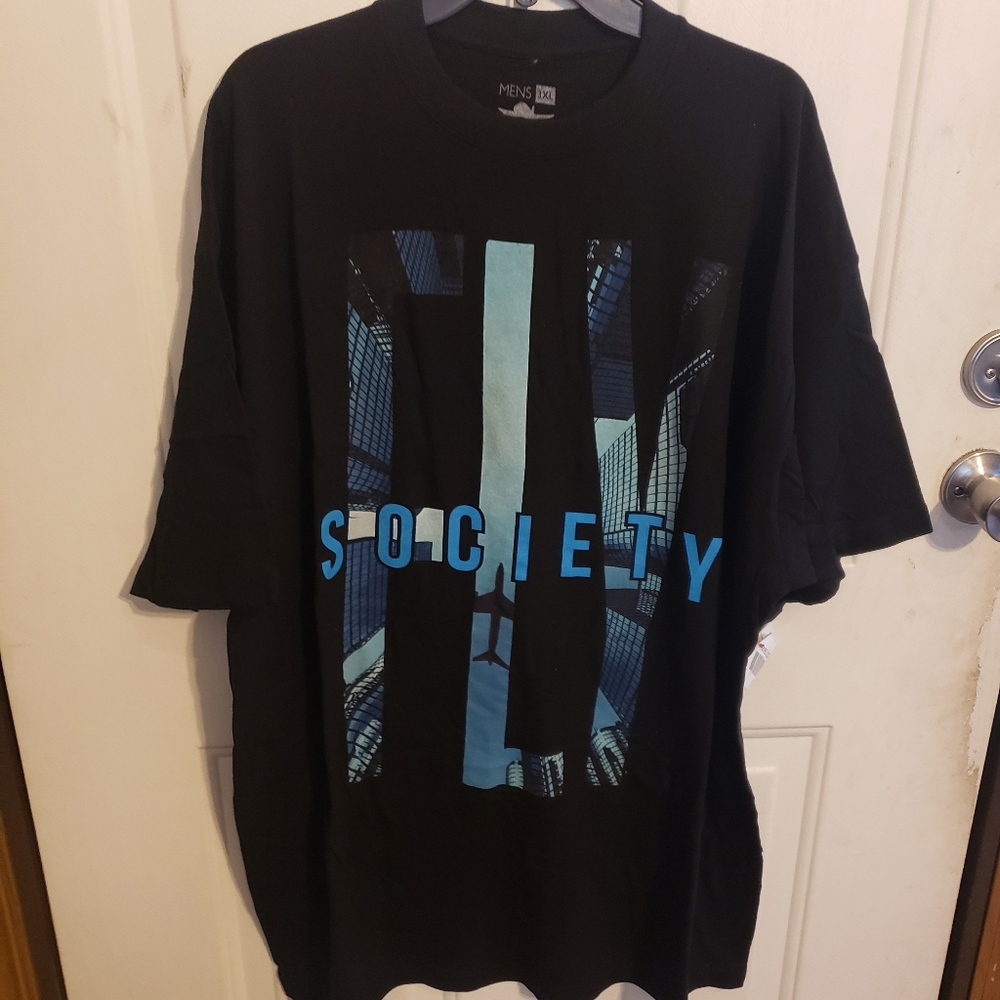 Fly Society Black Short Sleeve Shirt Men's 3XL